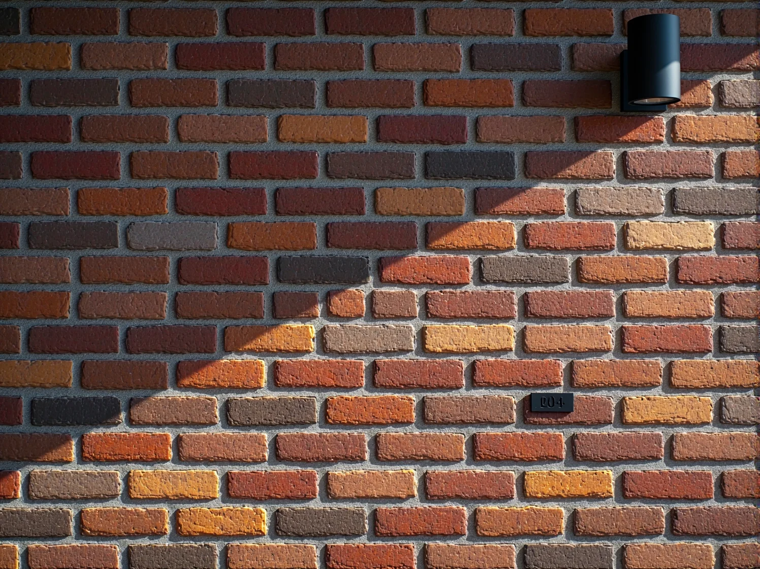 Oświetlenie elewacji przy wejściu do domu z cegły, eleganckie lampy zewnętrzne fasadowe.