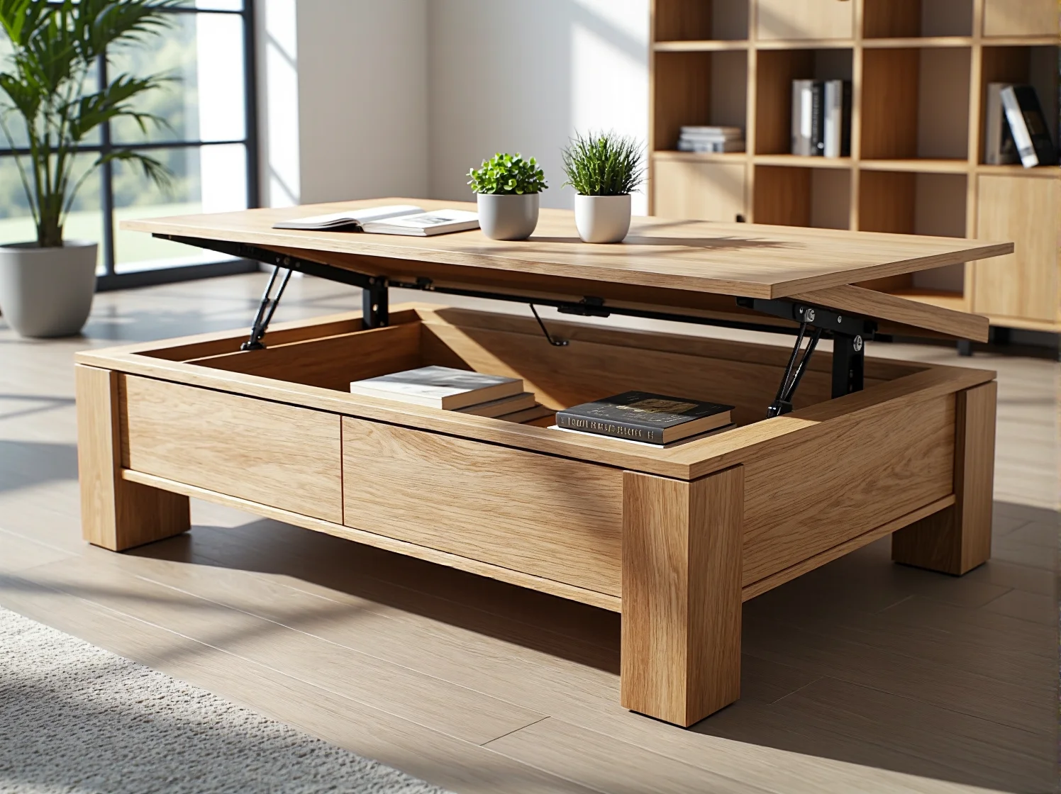 Sofa z funkcją spania i pojemnikiem na pościel jako praktyczne rozwiązanie do małego salonu.