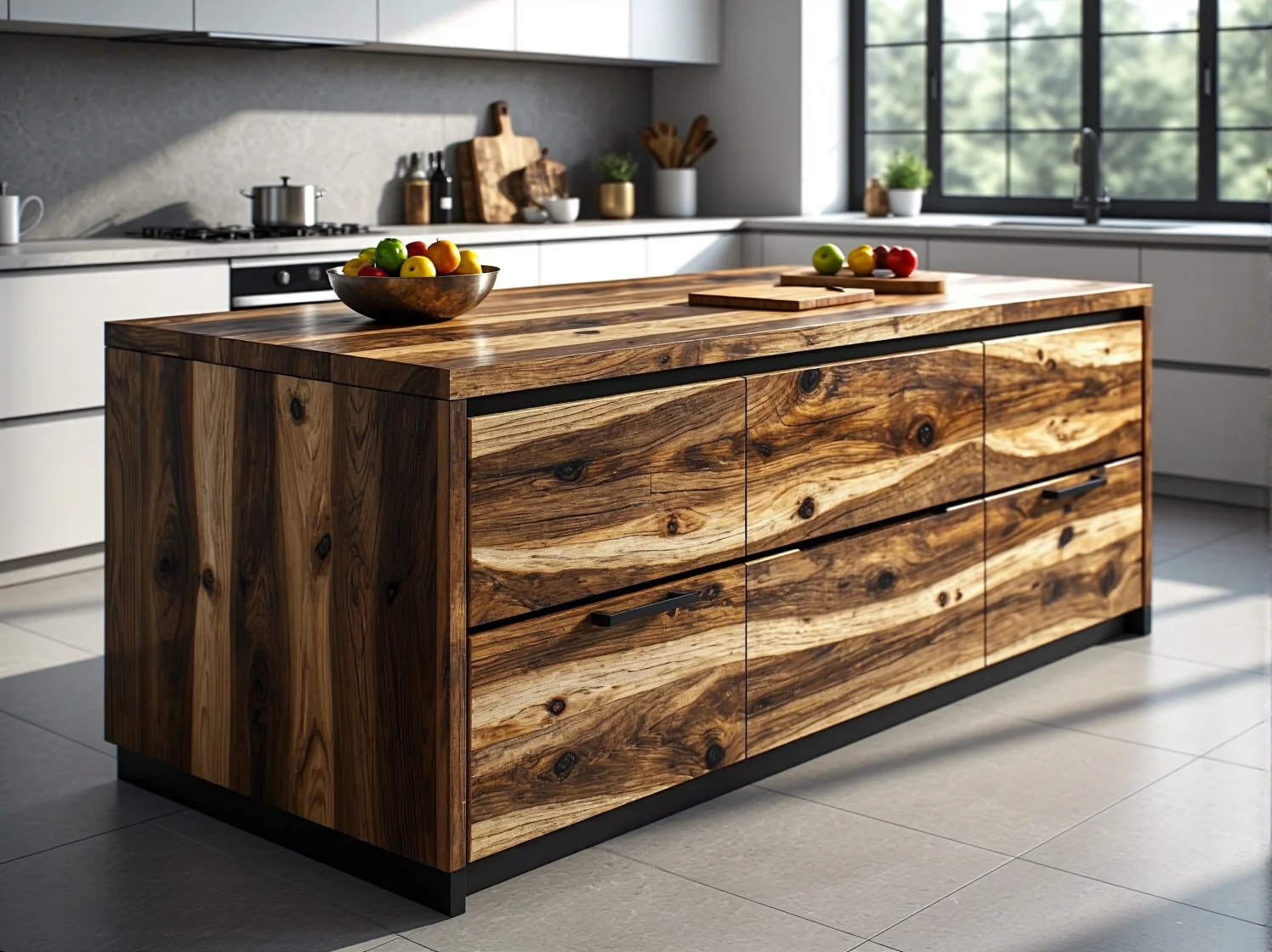 Blat kuchenny z recyklingu w luksusowej kuchni glamour łączący elegancję i ekologię.