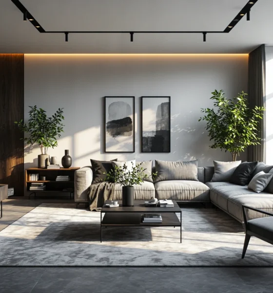 Nowoczesny stolik kawowy czarny z metalową ramą i półką