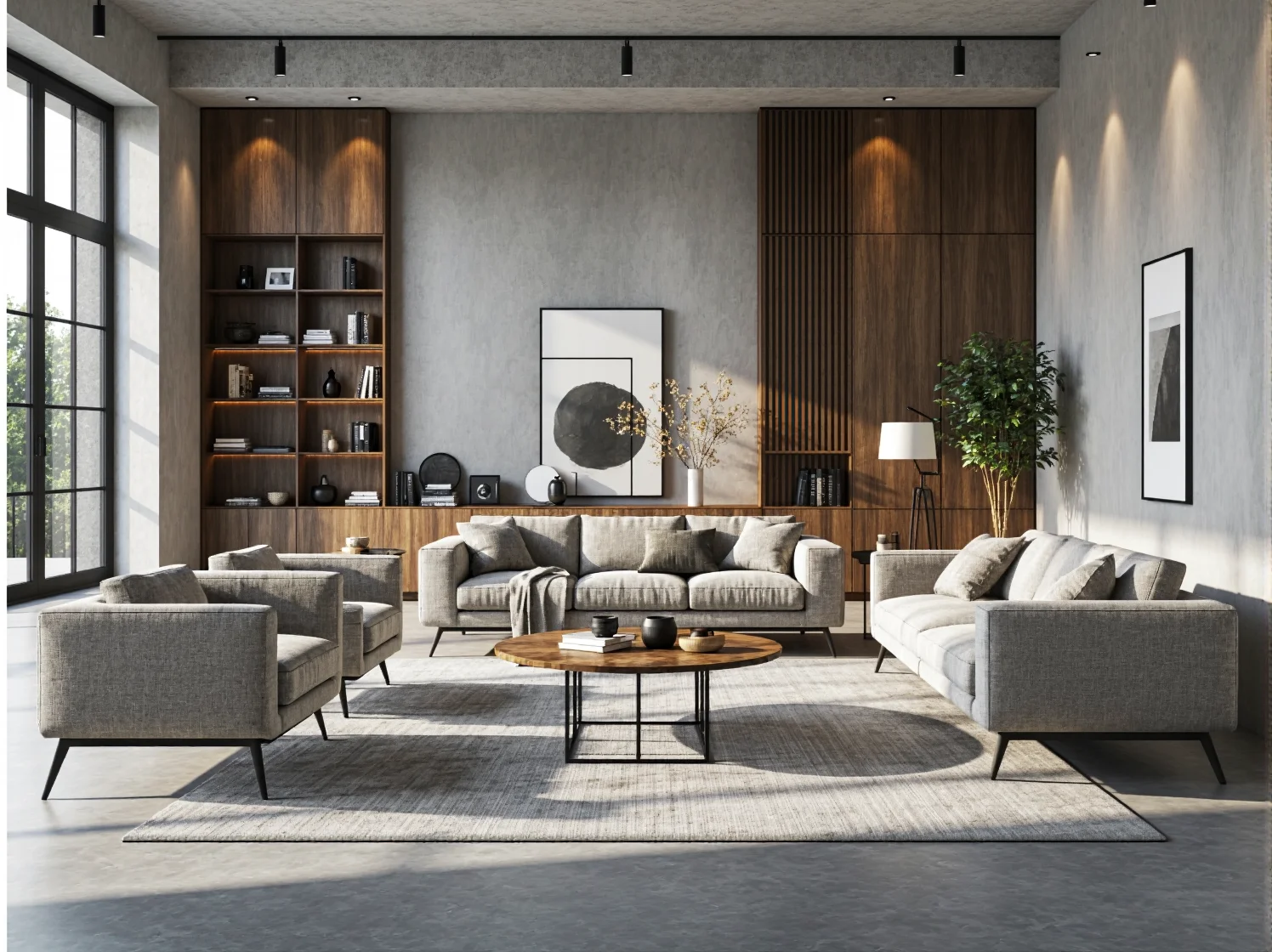 Zbliżenie na charakterystyczne dla mebli industrialnych połączenie surowego drewna i spawanej stali.