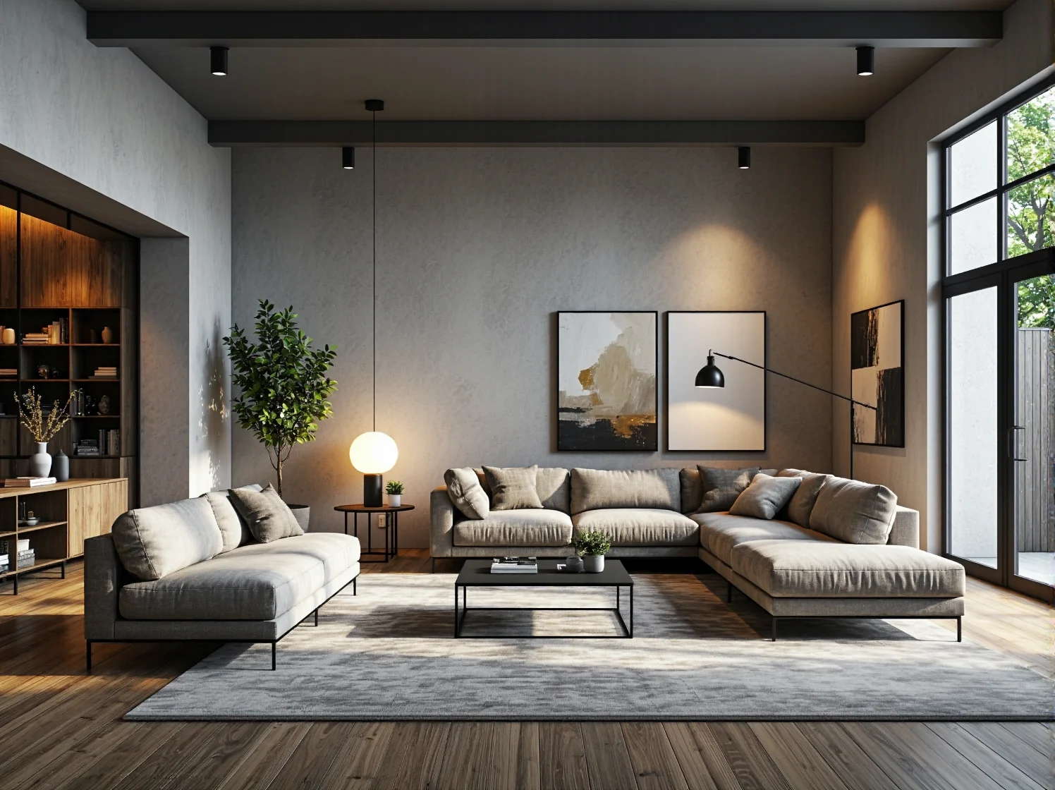 Nowoczesny zestaw wypoczynkowy szary na metalowych nóżkach