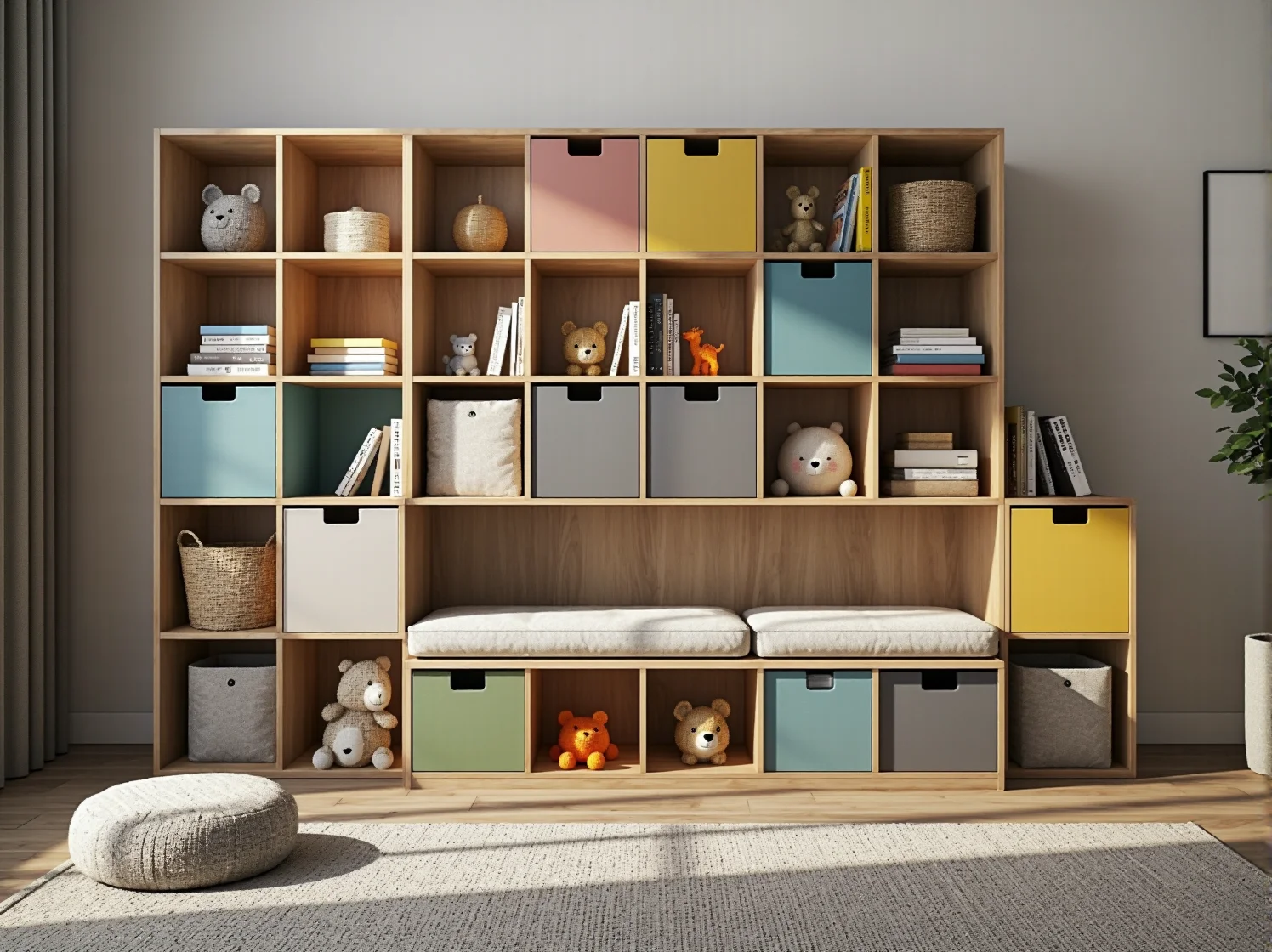 Łóżko na antresoli w pokoju dziecka jako sposób na oszczędność miejsca w małym wnętrzu.