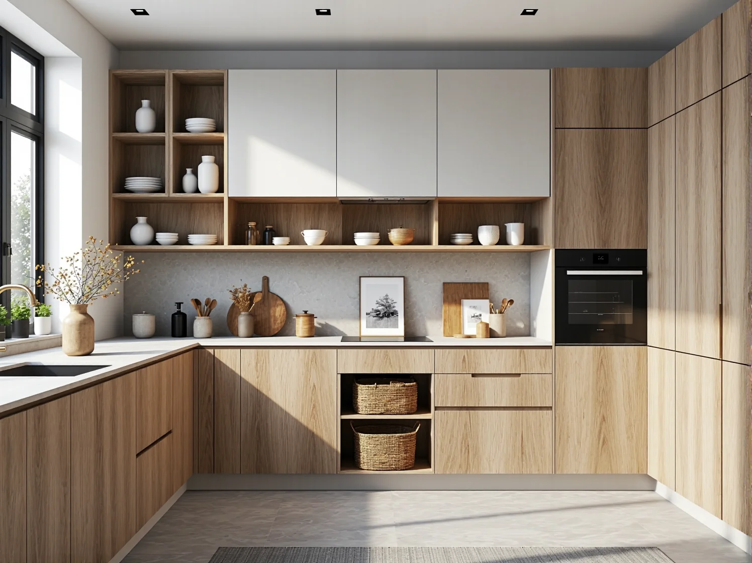 Metamorfoza kuchni przed i po odnowieniu szafek. Efekt renowacji i odświeżenia wyglądu mebli.