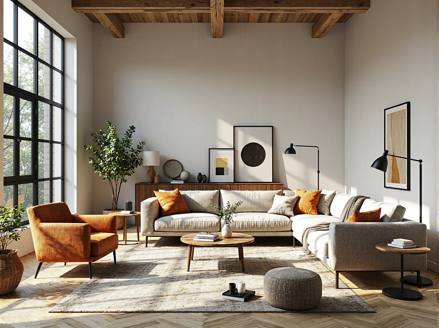 Surowe, metalowe lampy elewacyjne z widocznymi żarówkami, pasujące do minimalistycznego i loftowego designu.