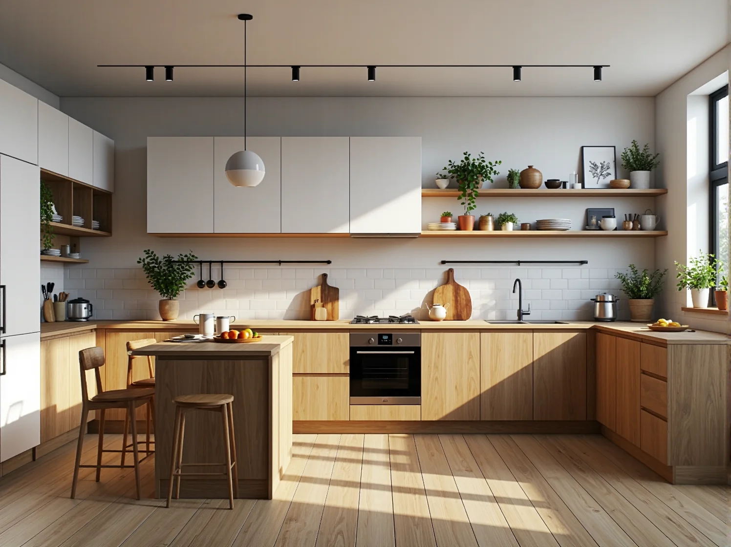 Aranżacja małego pokoju dla rodzeństwa ze strefą do nauki, wykorzystująca sprytne rozwiązania i meble.