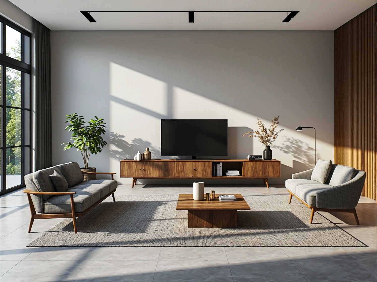 Detal wnętrza japandi: naturalne materiały, proste formy i skandynawska paleta barw tworzą harmonijną całość.