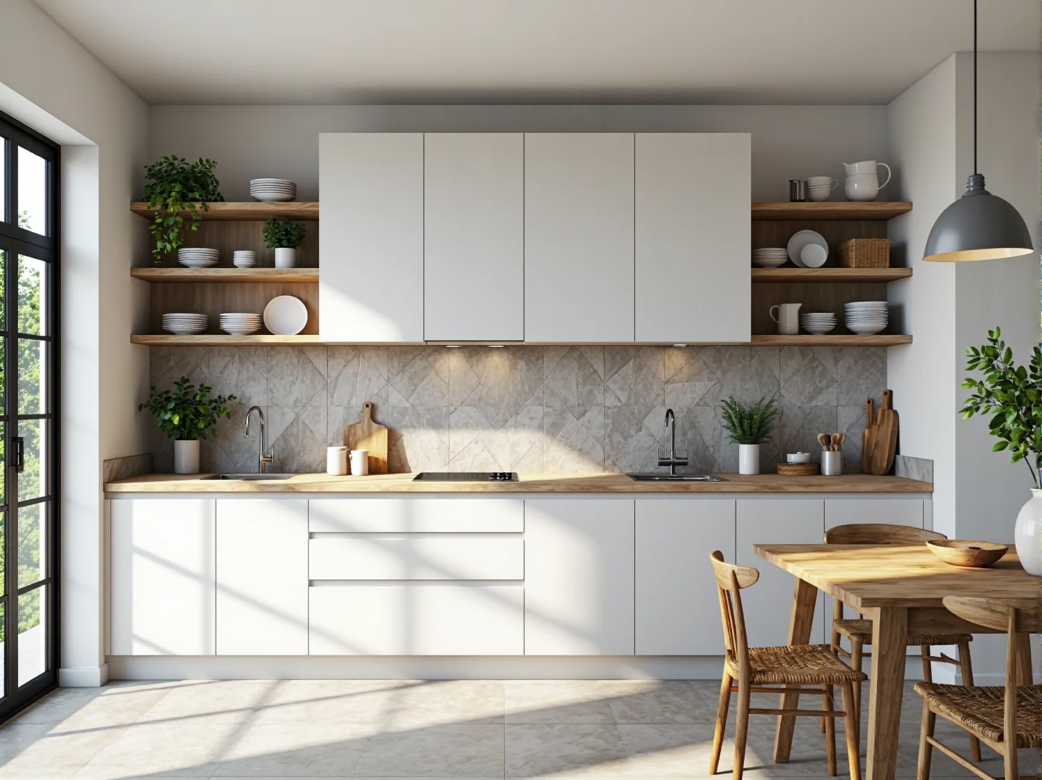 Minimalistyczna szara sofa narożna z niskimi oparciami