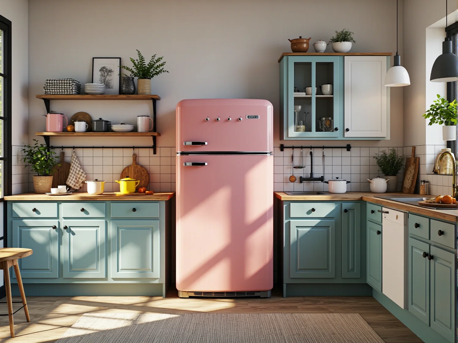 Stare meble zyskują nowe życie po metamorfozie. Kuchnia w stylu retro jako przykład udanej renowacji.