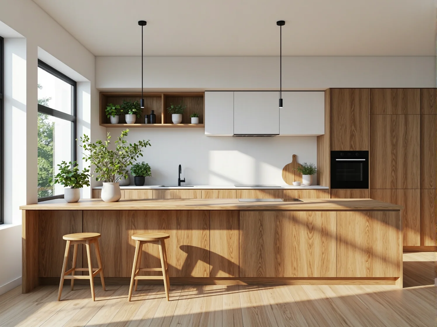 Drewniane taborety barowe dąb naturalny styl skandynawski