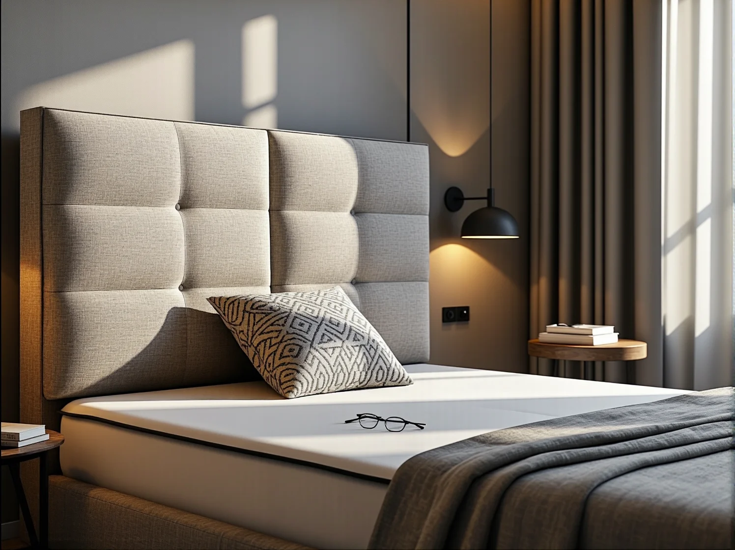 Osoba leżąca na materacu o odpowiednim stopniu twardości dopasowanym do wagi.