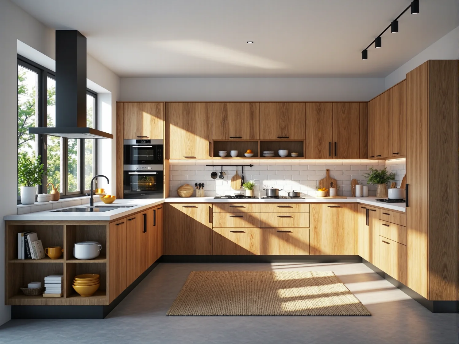 Funkcjonalna strefa nauki dla rodzeństwa z dwoma biurkami, zapewniająca komfort i skupienie w wspólnym pokoju.