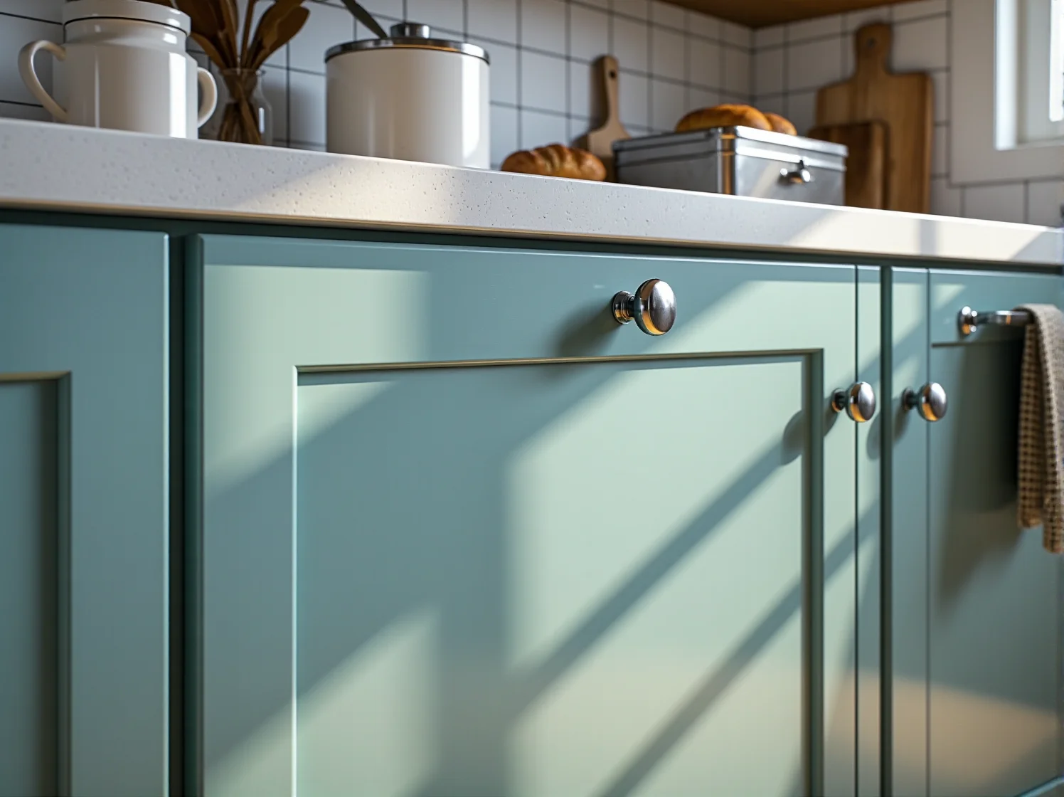 Jasna, przestronna kuchnia z meblami w stylu retro i nowoczesnymi dodatkami. Ranking zestawów.